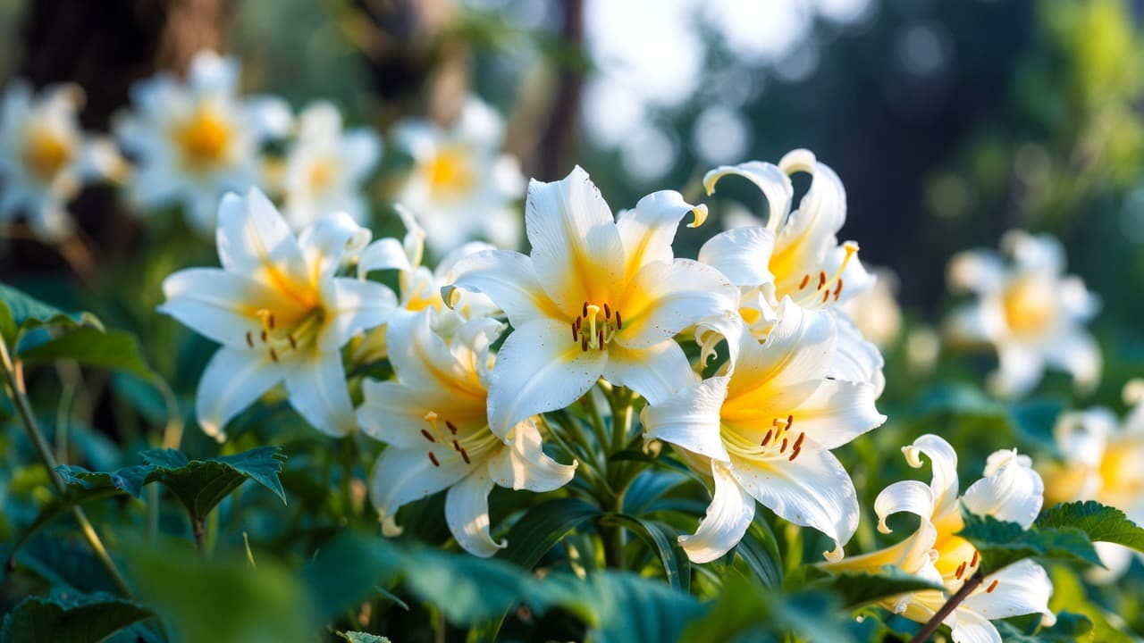 Spring Lilies in Full Bloom
